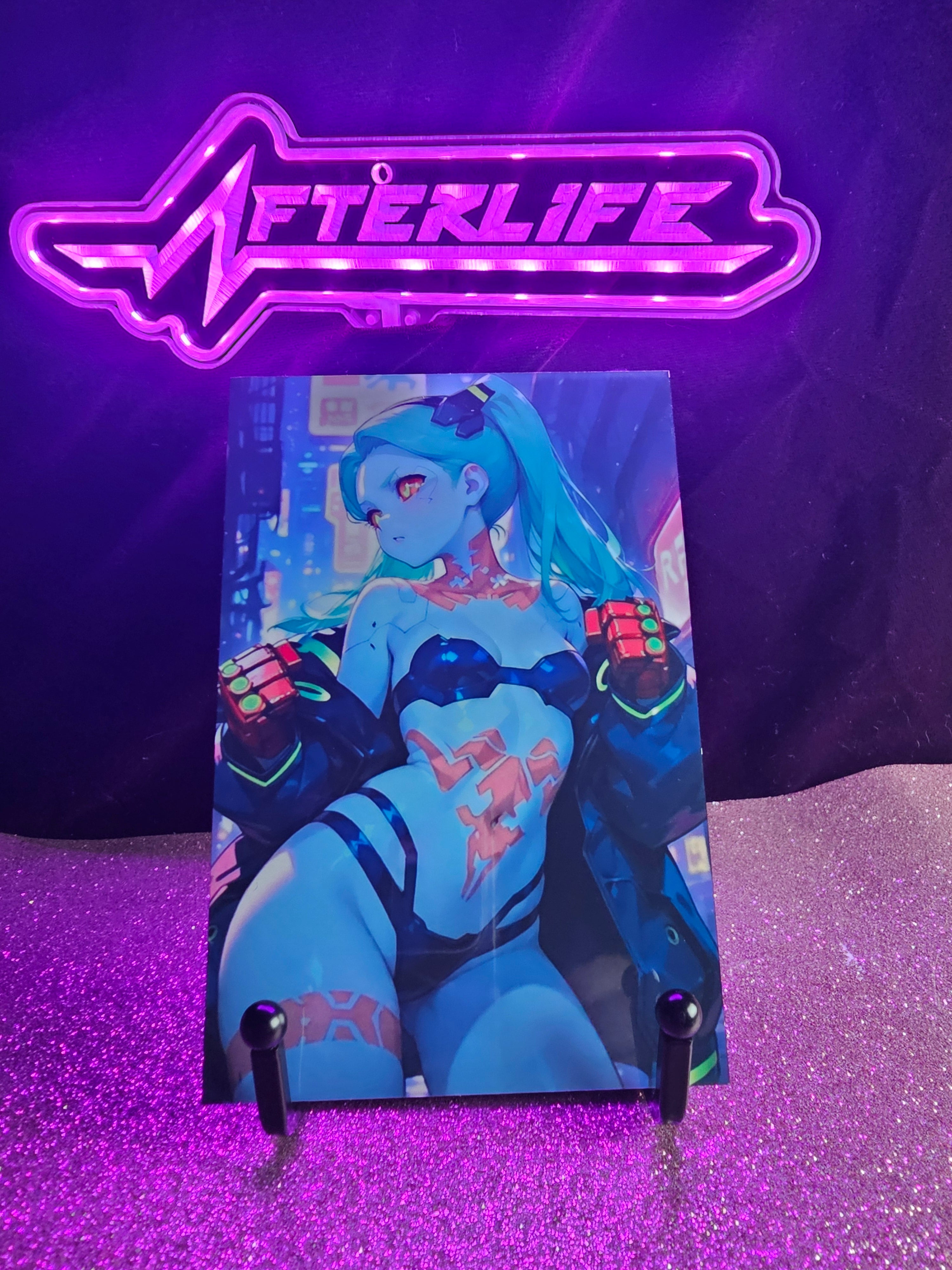 Rebecca Cyberpunk 4x6 metal plaque